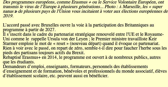 Des programmes européens, comme Erasmus