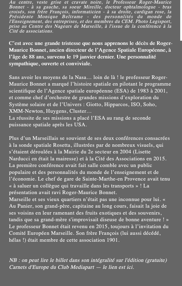 C’est avec une grande tristesse